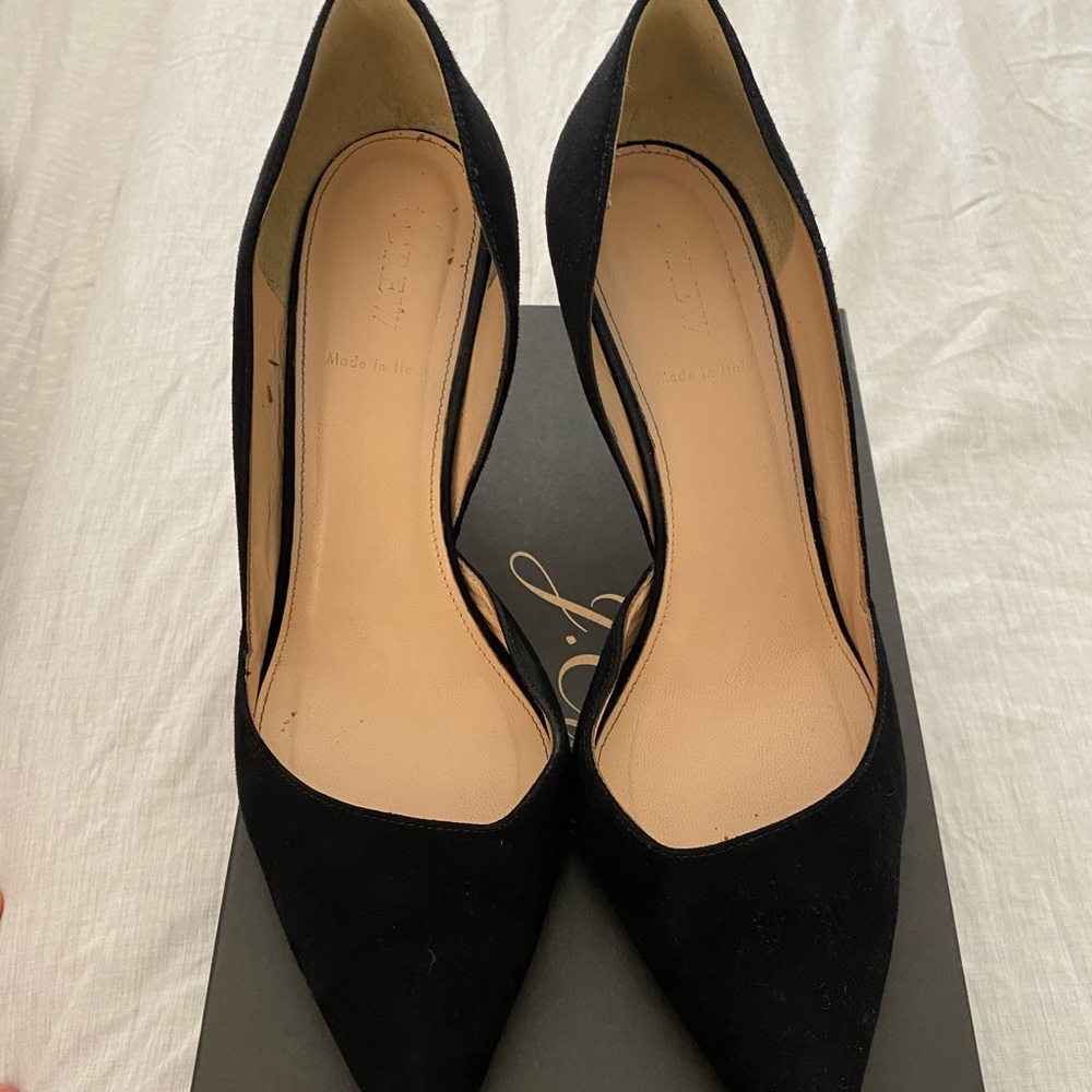 J. Crew Colette d’Orsay black suede pumps